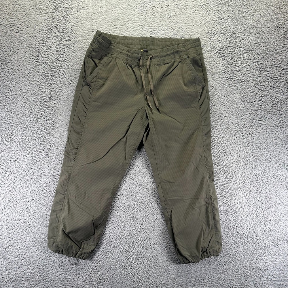 Eddie Bauer Pant Women's L Green Nylon Jogger Tapered Workout Running Stretch